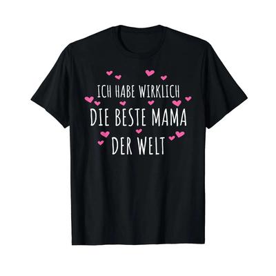 T Shirt With Gerunisex Text Mutter Ich Habe Really Die Beste Mama Welt Language Vintage Graphic Unisex Streetwear