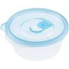 [.co.jp Exclusive] Iwasaki Industrial Lastroware Smart Flap Round Storage Containers, Small, 440ml, Set of 2, Antibacterial, Microwave-safe with Lids