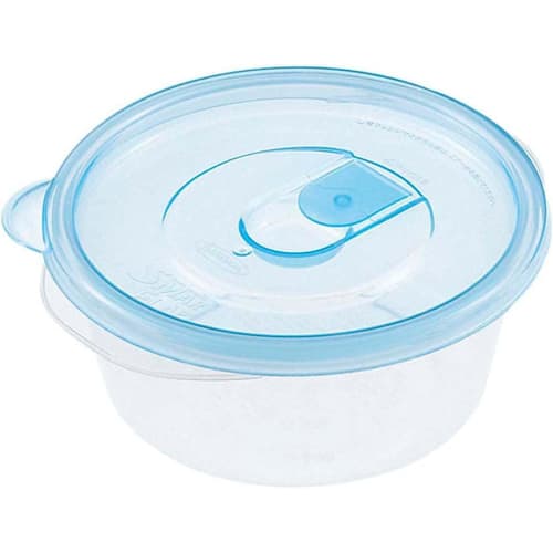 [.co.jp Exclusive] Iwasaki Industrial Lastroware Smart Flap Round Storage Containers, Small, 440ml, Set of 2, Antibacterial, Microwave-safe with Lids