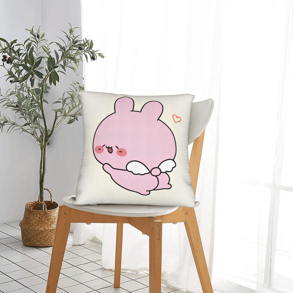 Asamimichaan Cute Asamimi Angel Square Pillow Case Cushion Cover Novelty Zipper Decorative Pillowcase For Home 45X45Cm