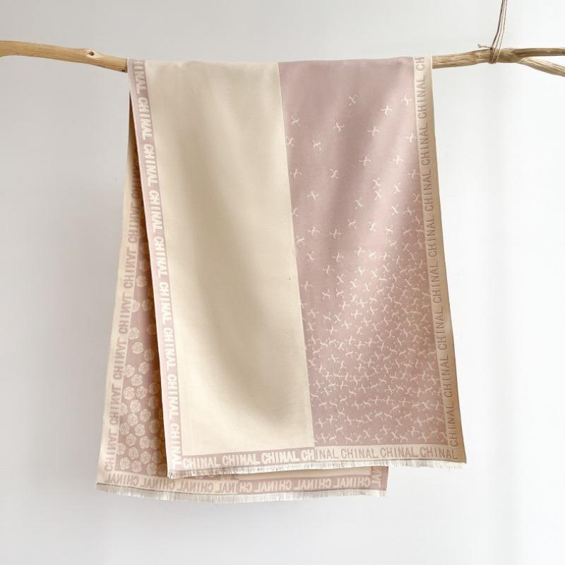 New Splicing Camellia Shawl Winter Cashmere Thickened Scarf with Double-sided Thermal Scarf