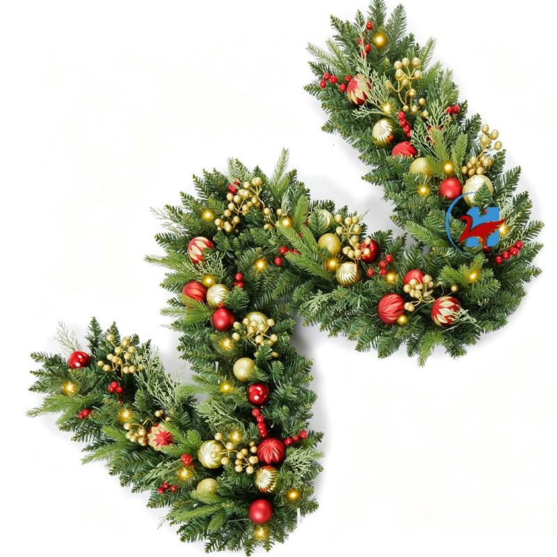 Christmas Wreath Hanging Decor PVC Artificial Berry Vine Garland Door Wall Hotel Mall Holiday Decoration