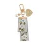 1pc Elegant Fashion New Keychain Keyrings Leaf Pattern Bag Charms Wallets Decor Fabric