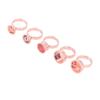 5pcs Microblading Tattoo Rings Cups Stainless Steel Rose Golden Tattoo Ink Rings Cups
