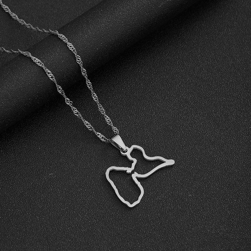 

Ожерелье-подвеска в виде сердца с картой Гваделупы из нержавеющей стали для женщин