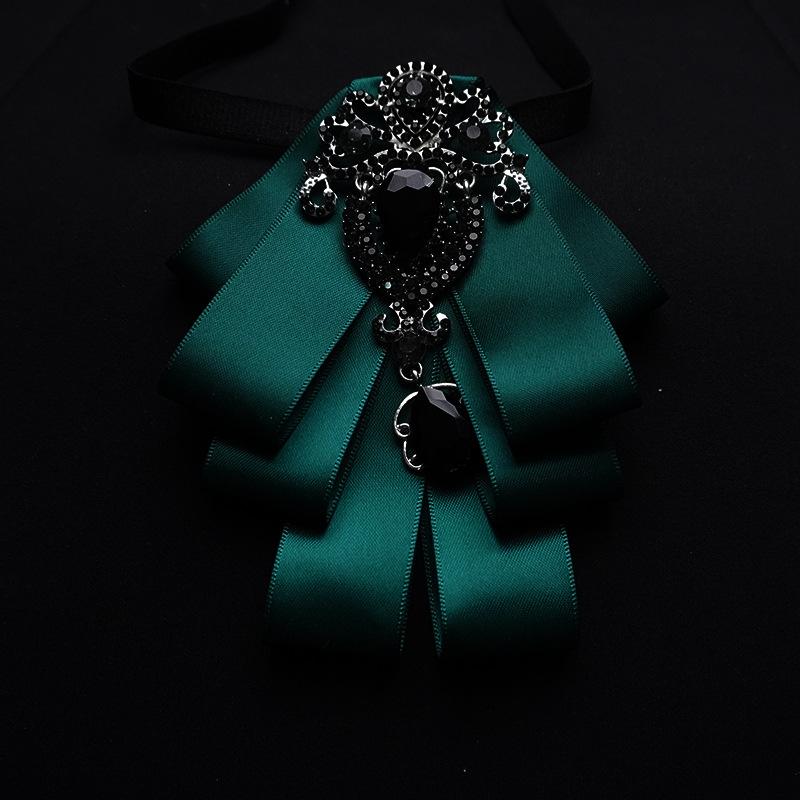 Detachable Bow Tie Brooch Silk Ribbon Collar Pin for Shirts & Blouses Fashion Floral Bow Clip for Women's Casual Outfit