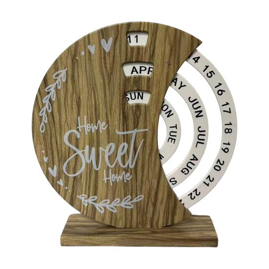 Creative Perpetual Calendar, 3 Layer Rotating Date Desk Decor, Vintage Monthly Calendar for Home Office