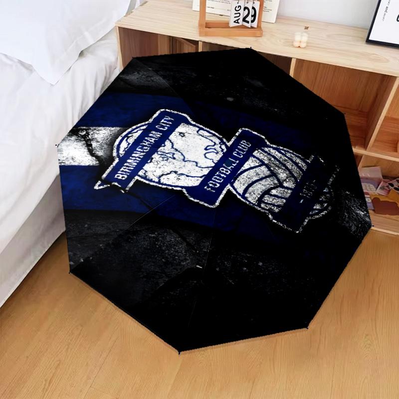 1PC Birming-ham Football Club Printed Umbrella Folding umbrella, automatic umbrella 8-Frame for Travel, camping Fan gifts Christmas Gifts