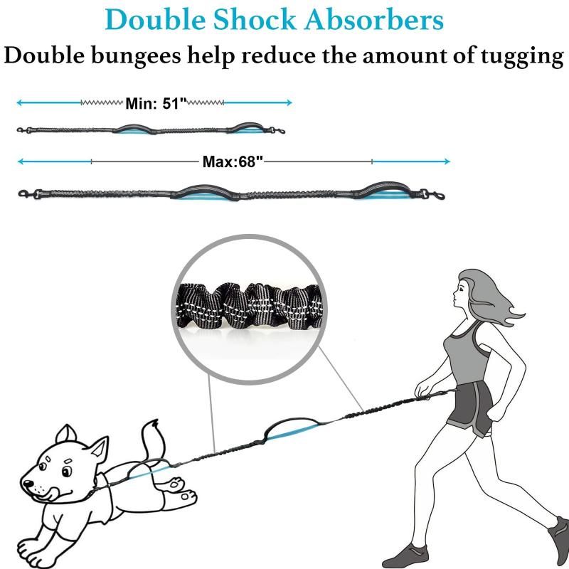 Hand Free Dog Leash For Pet Walking Running Jogging Adjustable Dog Leash Waist Belt Chest Strap Traction Rope Dog Accessories