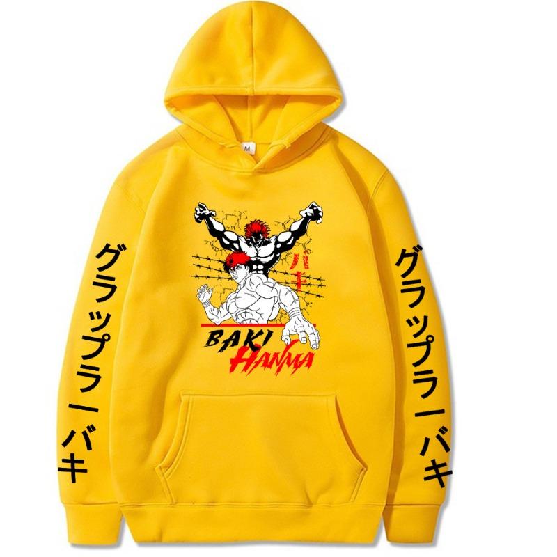 Hanma Baki Japanese Animation Hoodies Boys Harajuku Girls Pullover Fancy Music Gift Casual Loose Comfortable Sweatshirt