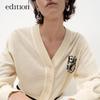 Edition Women's V-Neck Long-Staple Cotton Knitted Cardigan