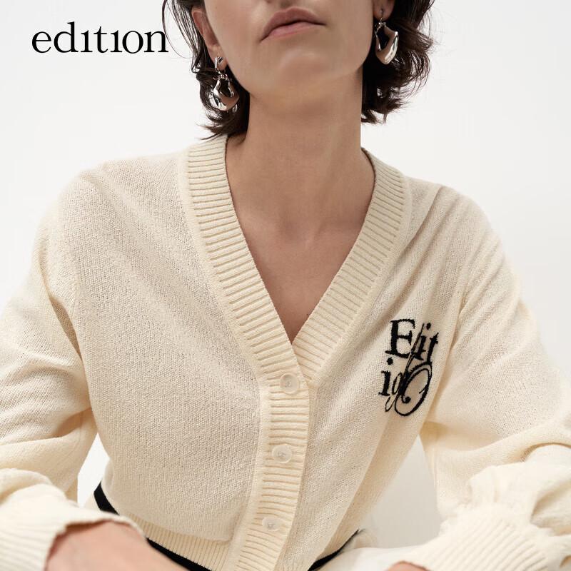 Edition Women's V-Neck Long-Staple Cotton Knitted Cardigan