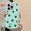 Cute Kitten Paw Prints Case for iPhone 16 Pro Max 14 XR 8 11 13 17 Air 12 15 Plus Soft Phone Cover