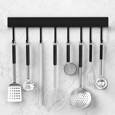 Für Küchenwandregal, Wandmontage, für Küchenutensilien, 40 cm, mit 8 Haken
