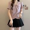 Summer New Temperament V-neck Short-sleeved T-shirt Women's Slim Casual and Versatile Top