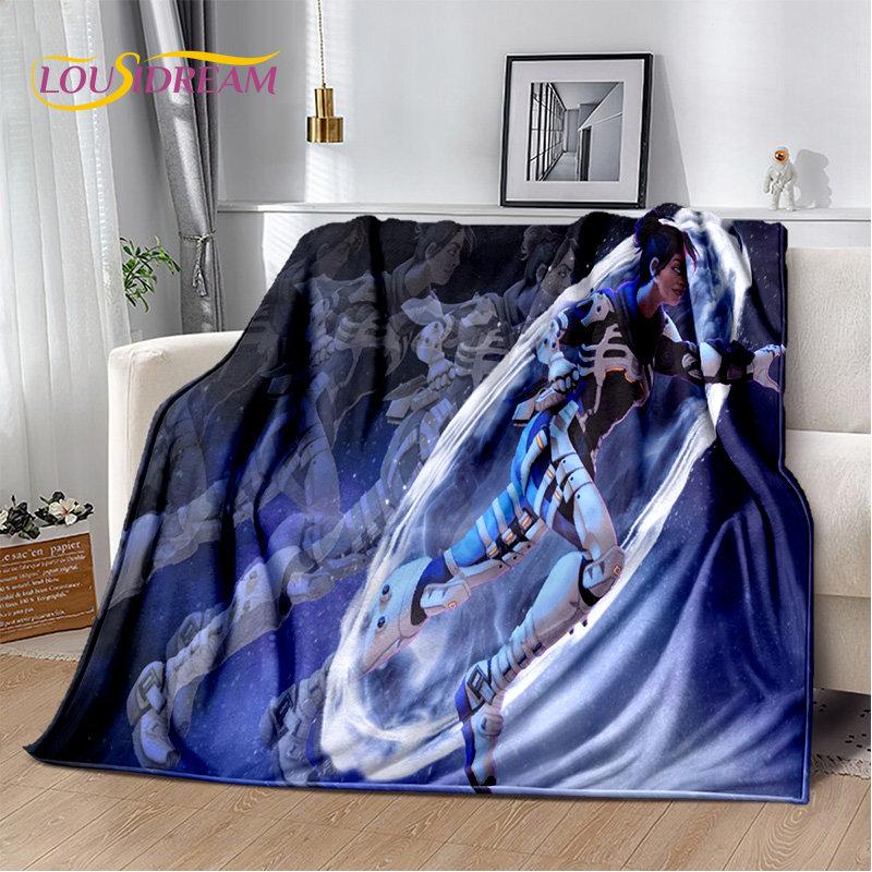 Coperta morbida in peluche, coperta in flanella, coperta da divano per soggiorno, camera da letto, letto, divano, copertura per picnic, stile cartone animato, per giocatori di Apex Legends