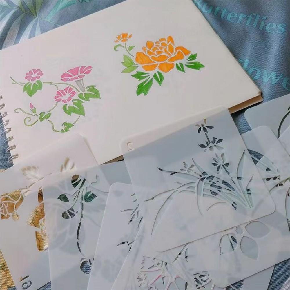 Painting Stencils Reusable Stencil Art Template Assorted Drawing Templates Decorative Leaf Floral Stencils