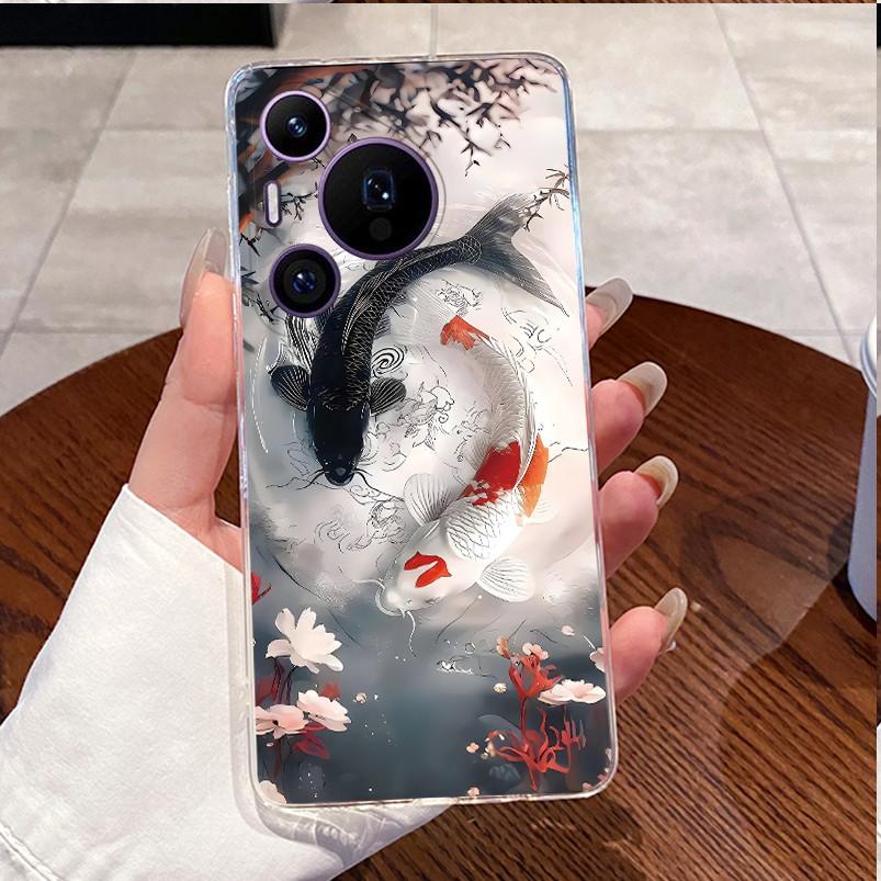 Back Cover For Huawei Pura70 Pura 70 Pro Plus Case Luxury Cute Love Rabbit Funny Pattern Clear Soft Slim TPU Silicone Phone Case