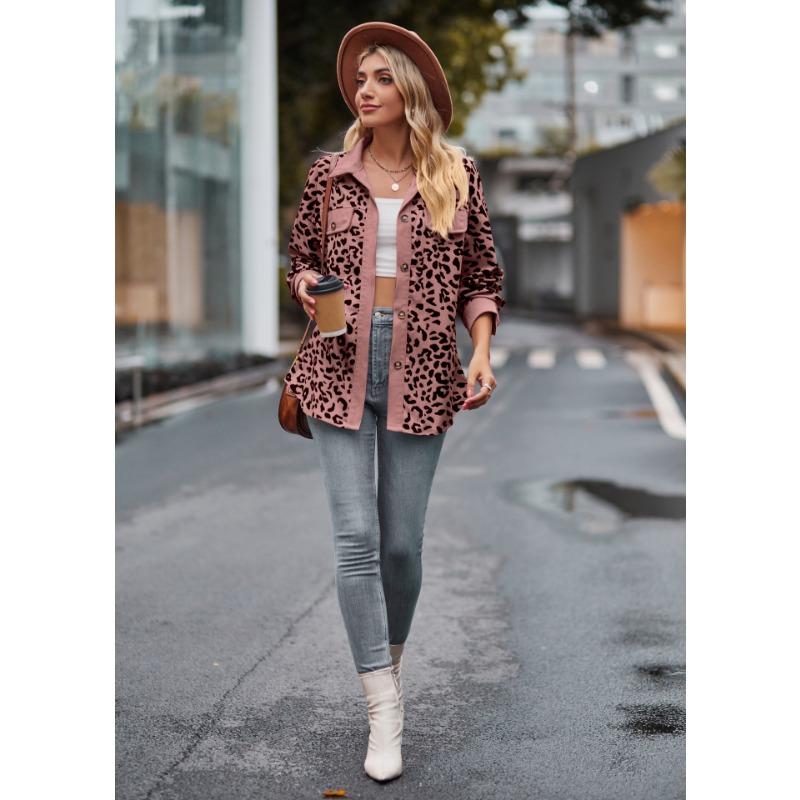 Autumn New Women's Leopard Print Long-sleeved Jacket Coat for Women