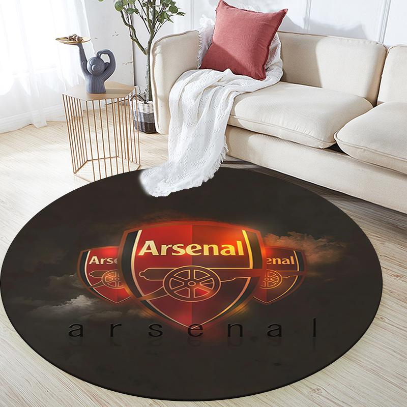 Arsenal Football Club3 Round Area Rug,Carpet Rug for Living Room Bedroom Sofa Playroom Decor,Non-slip Floor Mat