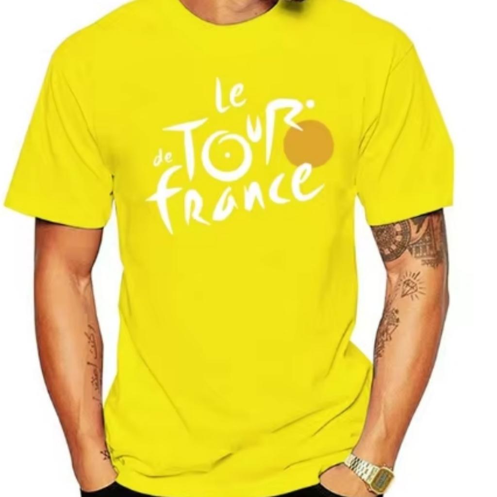 Sommer Rund Hals 3D Tour de France Trykk Topp Moteabel Casual Kortermet Herre T-skjorter
