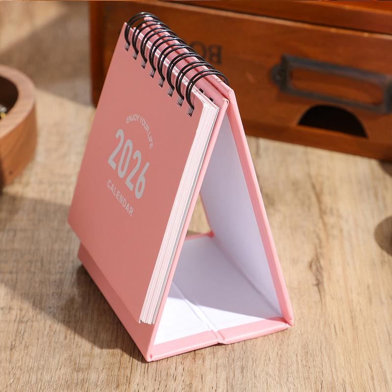 Thicken Mini Pink Desk Calendar 2026 2026 Simple Ins Tabletop Calendar Flip Monthly Notepad Schedule Planner Calendar Office Use