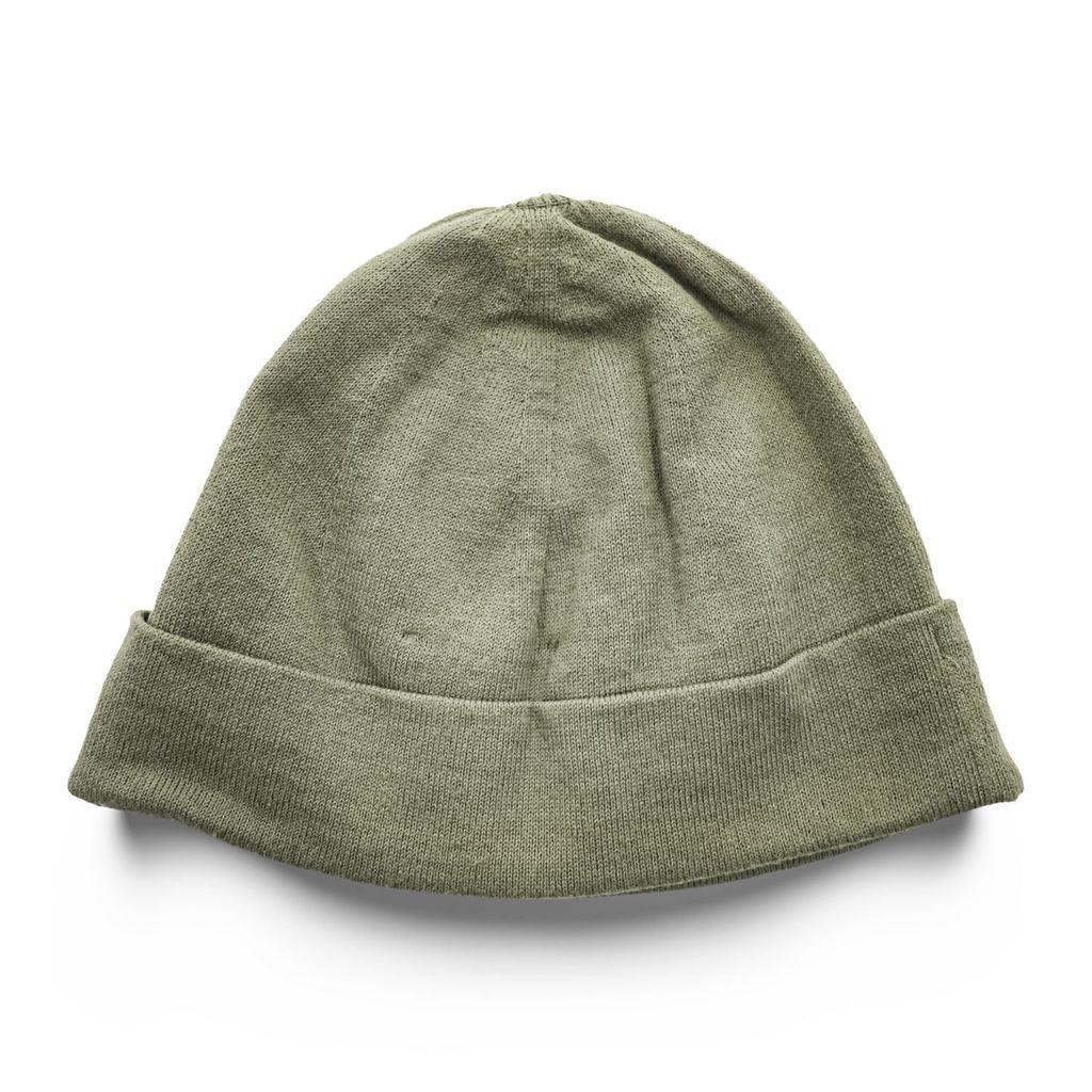 Used Snow Peak Made In Japan Knit Cap Beanie BRING Material Khaki HOME CAMP AC-20SU501