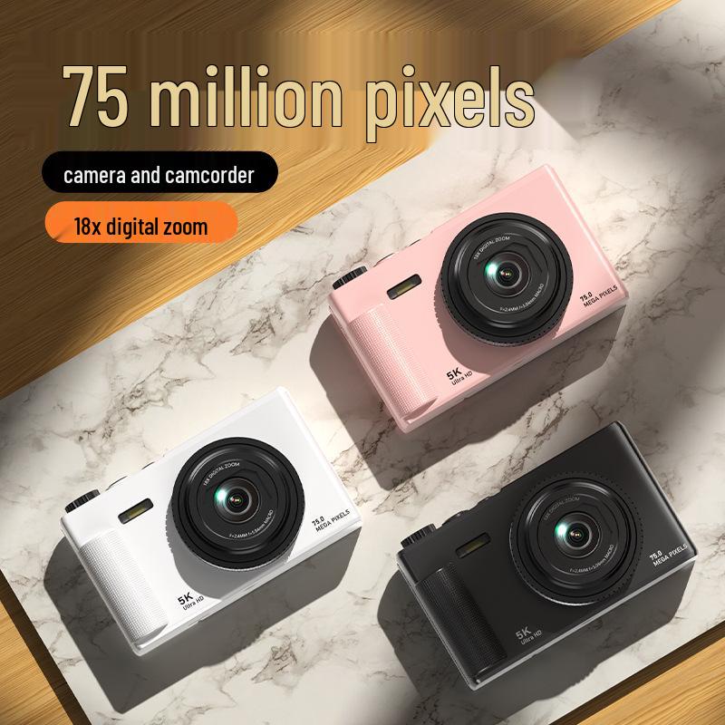 5K Mirrorless Camera with Flip Screen for High-Definition Retro Photography - CCD Digital Camera for Students and Professionals