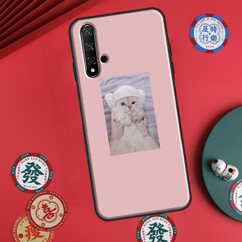 

Pink Aesthetic Cute Cat Animal For Huawei P30 P20 P40 Lite P60 Pro Nova 5T 12s 12i 11i Y90 Y70 Y60 Y61 Y91 Y72 9 10 SE Case Huawei Nova 3i