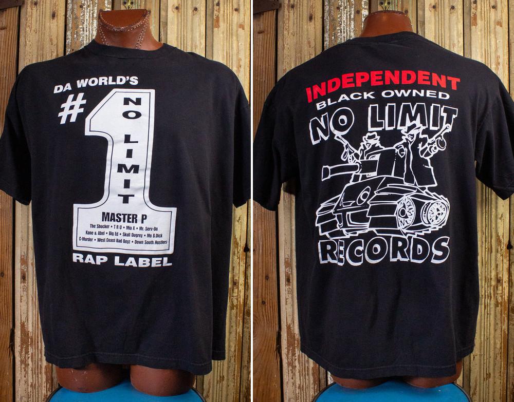 Винтажная промо-футболка No Limit Records 90-х годов, черная XXL