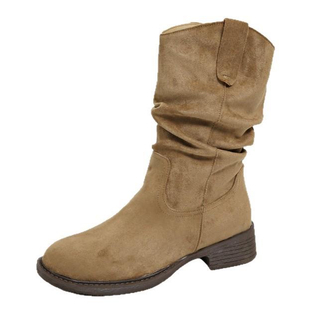 Short Boots Children's Coarse Heel Medium Tube Pile Boots Women's Summer 2025 New Autumn Merad Western Cowboy Martin Boots