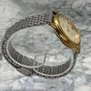 Used SEIKO 5E31-6040 Gold Dial Working Men's Quartz Two-tone