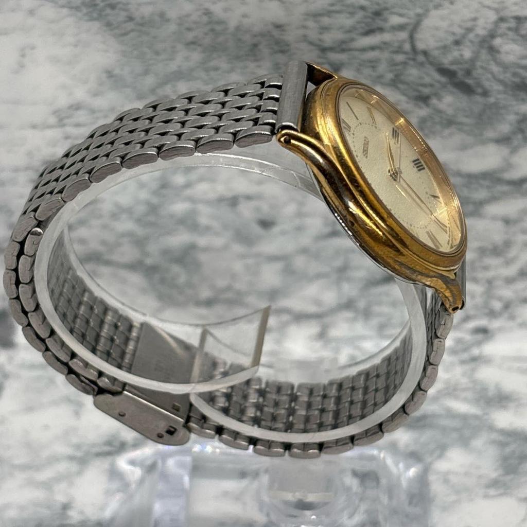 Used SEIKO 5E31-6040 Gold Dial Working Men's Quartz Two-tone