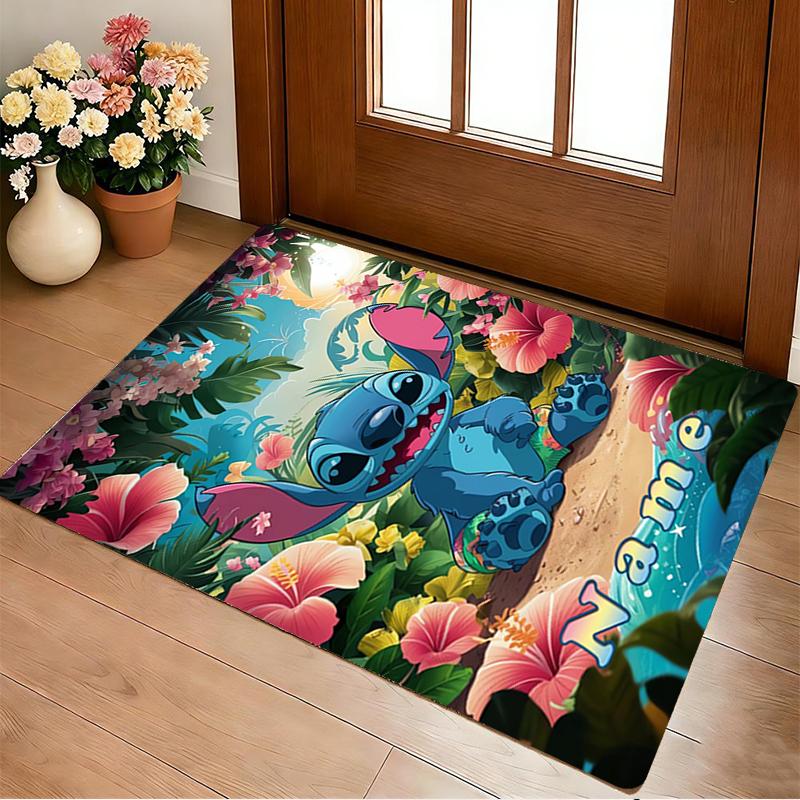 Custom Name Luna's Stitch Living Room Non-Slip Area Rug Soft Carpet for Bedroom Kids Playroom Sofa Office Home Decor Doormat