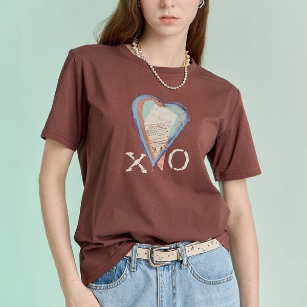 Maxza VinTage HearT PrinTing Crop T shirT zd06qT002on