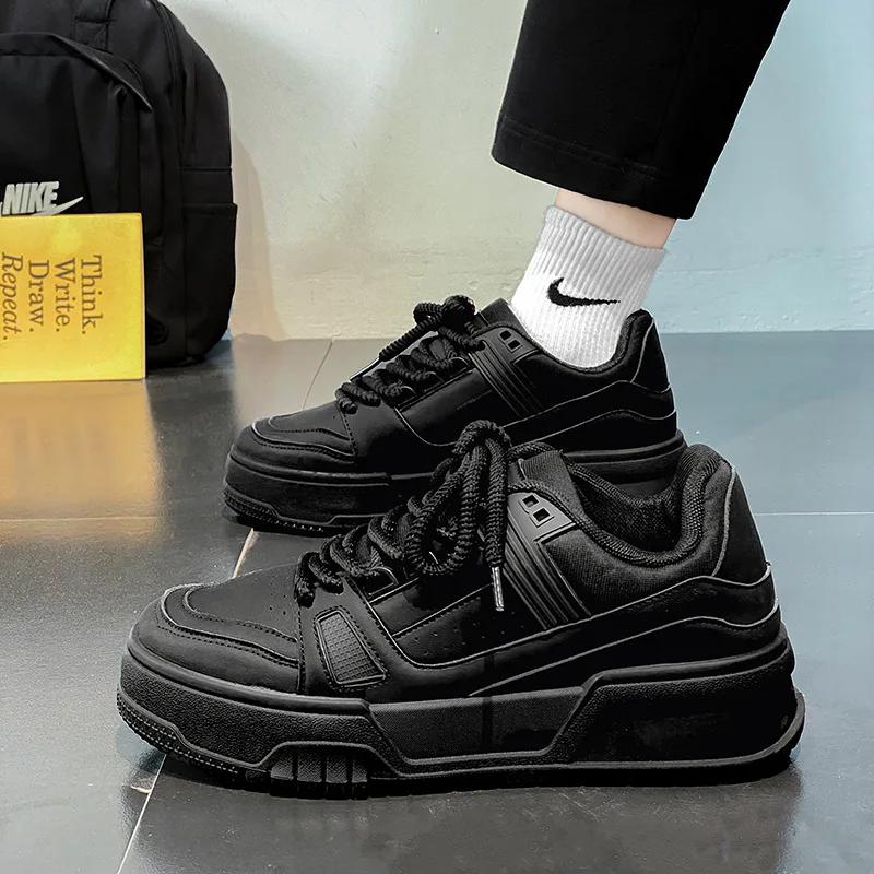 Latest Sport Skateboarding Shoes 2024 Soft Bottom Comfortable and Fashionable Casual Running Shoes Height Increasing White Shoes