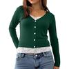 QICED Women's Fashion Casual V-Neck Long Sleeve  Blouses & Shirts