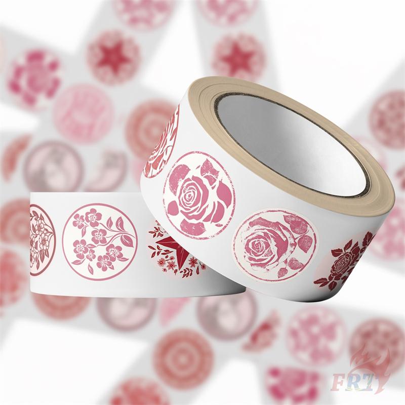 500Pcs/Roll Vintage Pink Art Series 02 Kids Rewards Stickers - DIY Scrapbooks Album Decor Sealing Label Decals