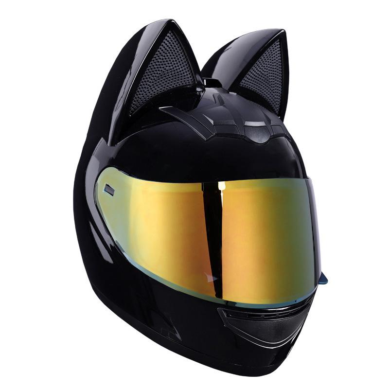 Motorcycle helmets men's and women's winter warm full helmets personalized cat ears electric vehicle helmets hard hats