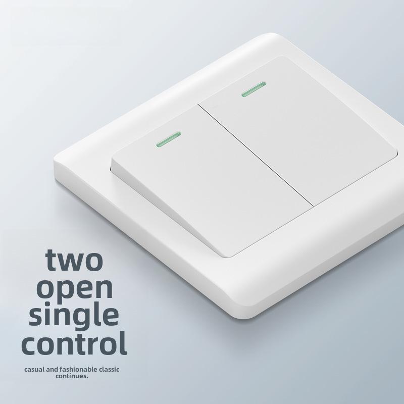 Panou priză comutator simplu/dublu ascuns tip 86 cu comutator electric intermediar și priză cu cinci găuri