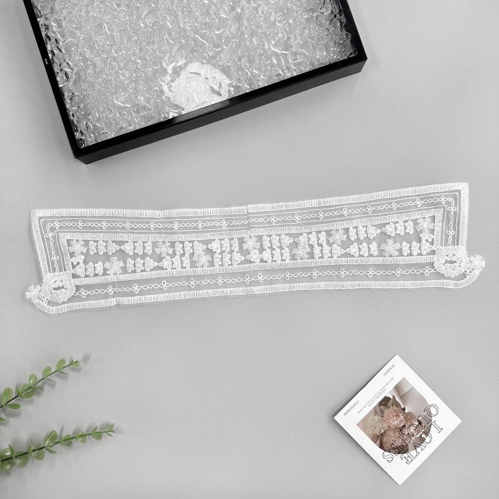 White Mesh Embroidery Appliqué Decoration Clothing Versatile Dress Dress Accessories Fabric Patch Accessories