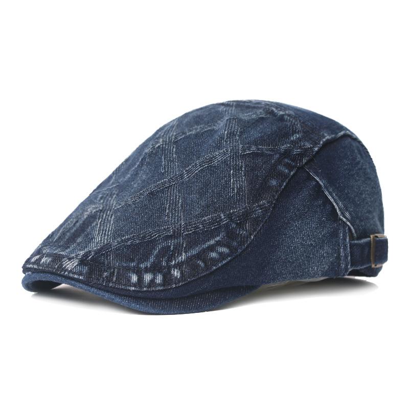 

Ковбойская тканевая кепка с утиным козырьком в английском стиле, ретро кепка с козырьком, мужская и женская шляпа, ветрозащитный берет M（56-58cm）