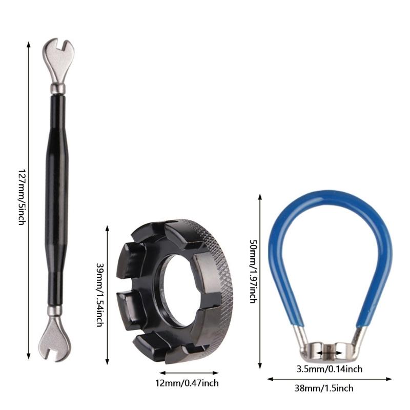 Pack of 3 Bike Spoke Adjustment Wrench Tools Road Bike Rim Truing Tool Mountaine Bike Rim Correct Tool Set