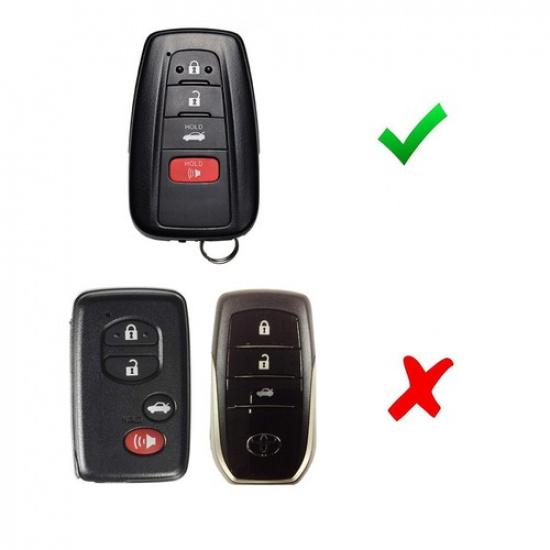 Black Key Fob Shell Cover For 17/18-up Toyota Camry Prius Prime Mirai C-HR, Etc