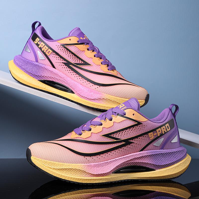 Modische Sportlaufschuhe für Herren und Damen, lässig, atmungsaktiv, Mesh-Oberfläche, Carbonplattenunterstützung, verschleißfeste Gummilaufsohle