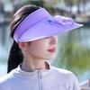 Großer Rand Kühlender Ventilator Hut USB Wiederaufladbar Damen Sonnenhut Freizeit Leerer Oberteil Sonnenschutz Kappe Damen