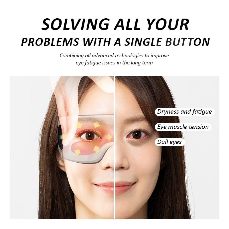 Eye Care Pulse Massager Air Pressure Vibration Light Airbag Heat Hot Compress Eye Mask Relieve Dry Eye Fatigue Massage Device