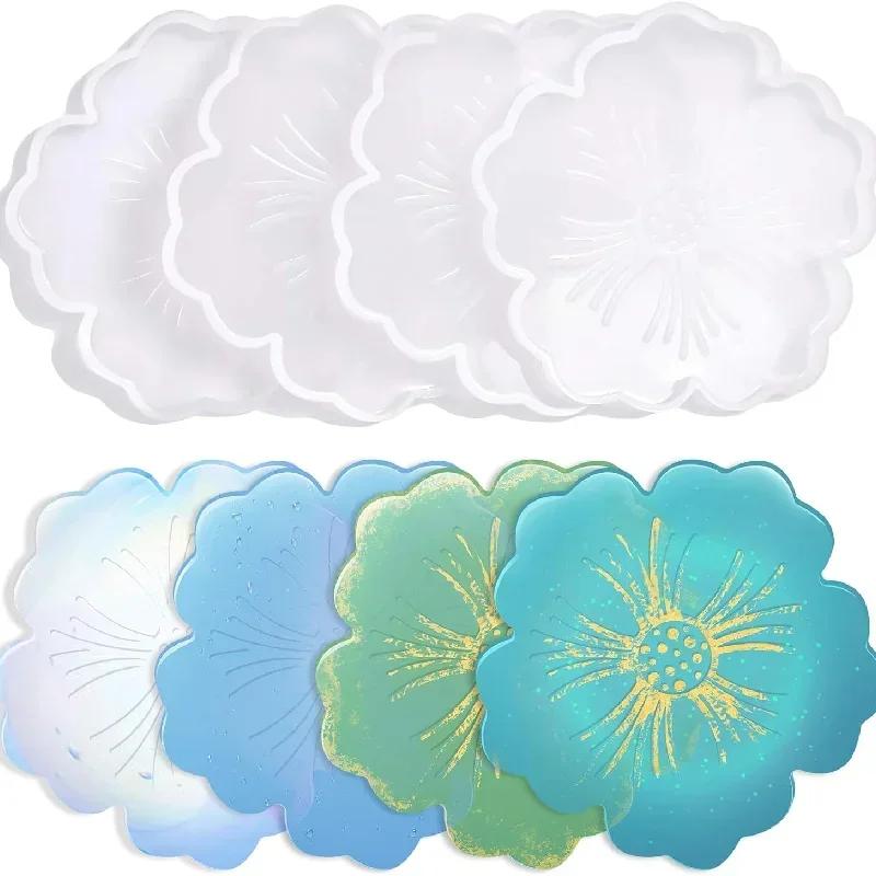 

2026 Latest Models DIY Flower Shape Coaster Silicone Mold Epoxy Resin DIY Handmade Craft Fruit Dish Molds Clay Plaster Casting