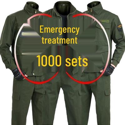 Herren Herbst Baumwolle Schweißer Hitzeschutz Arbeitskleidungs-Set - Verschleißfester Arbeitsschutzanzug/Hose