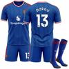 2627 Manchester United Jersey No. 10 Cunha Football Uniform M United Suit Red Devils Mbemo Away Blue